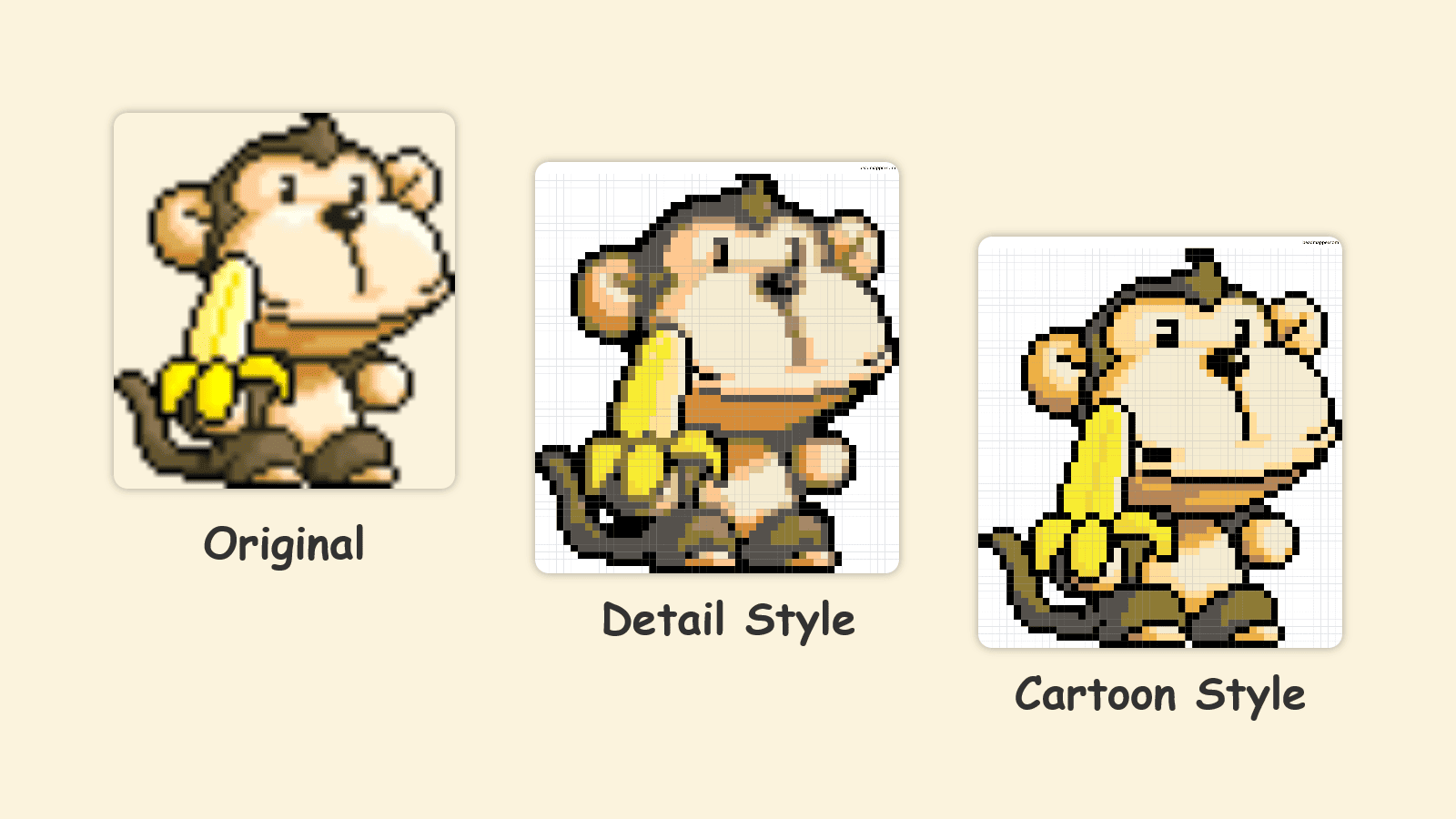 Comparación de patrones de cuentas para planchar mostrando efectos de tramado y opciones de estilo pixel art